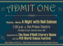 Neil Gaiman Reading Ticket - Lit House